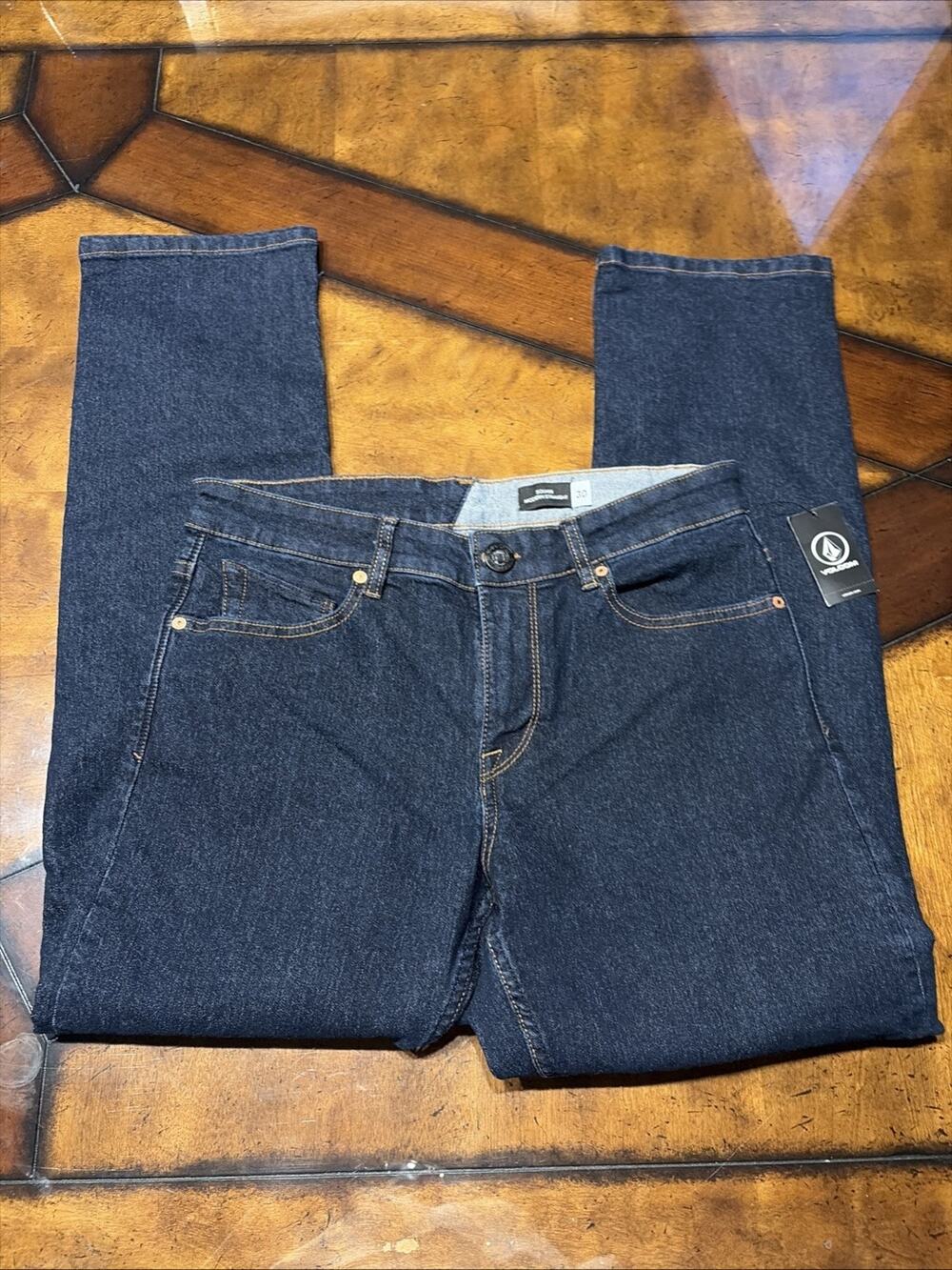 Volcom Solver 30x30 dark blue Modern Straight Jeans Mens 30